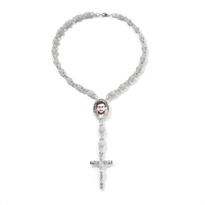 Crowned Crucifix Custom Photo Necklace