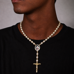 Crowned Crucifix Custom Photo Necklace