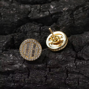 18K HALO GOLD STUDS