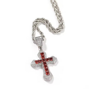Trinity Gem Cross Necklace