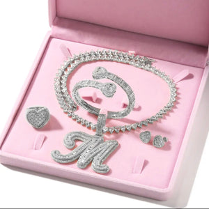 BOSS BABE INITIAL NECKLACE SET