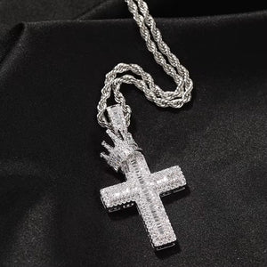 Crowned Victory Cross Necklace