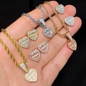 CALI LOVING HEART PENDANT & EARRING NECKLACE SET