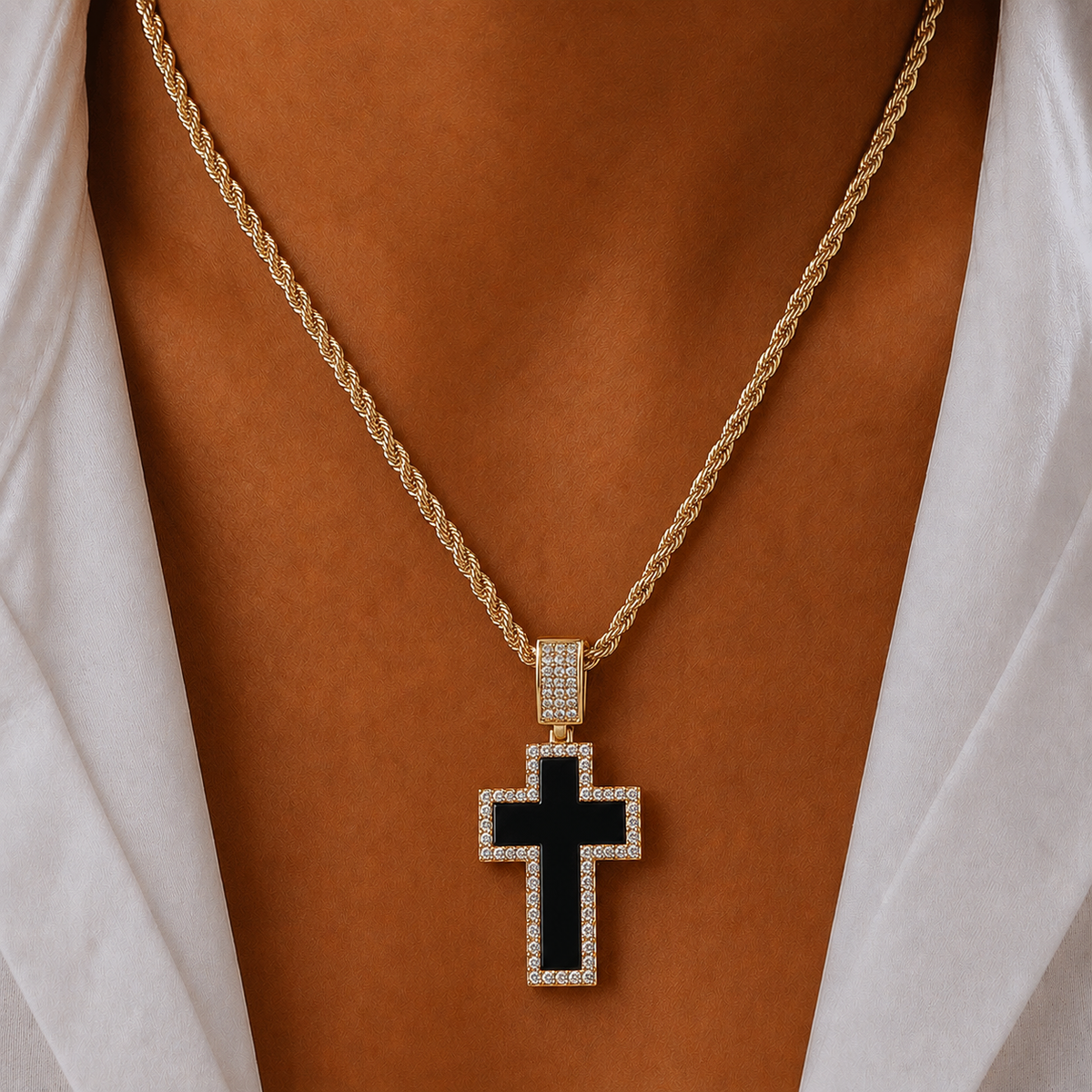 Noir Cross Necklace