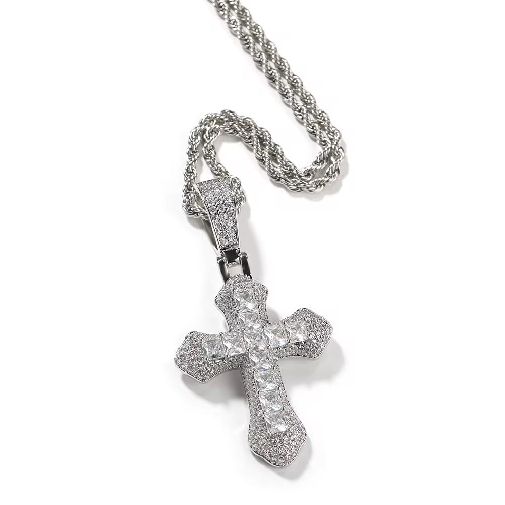 Trinity Gem Cross Necklace