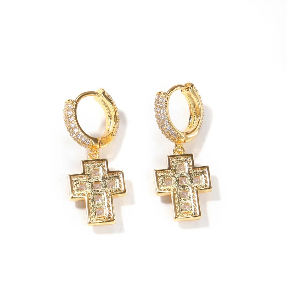 GRACE CROSS EARRINGS