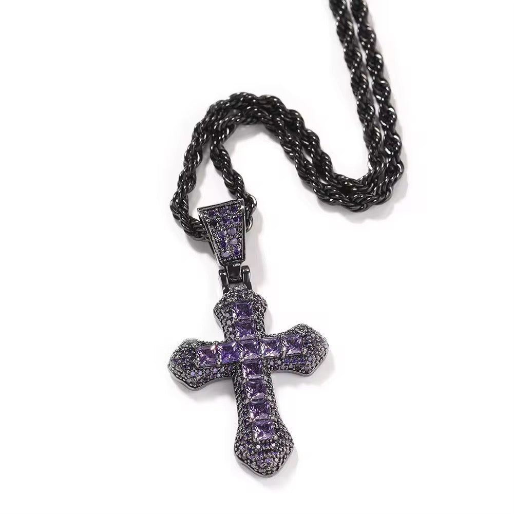 Trinity Gem Cross Necklace