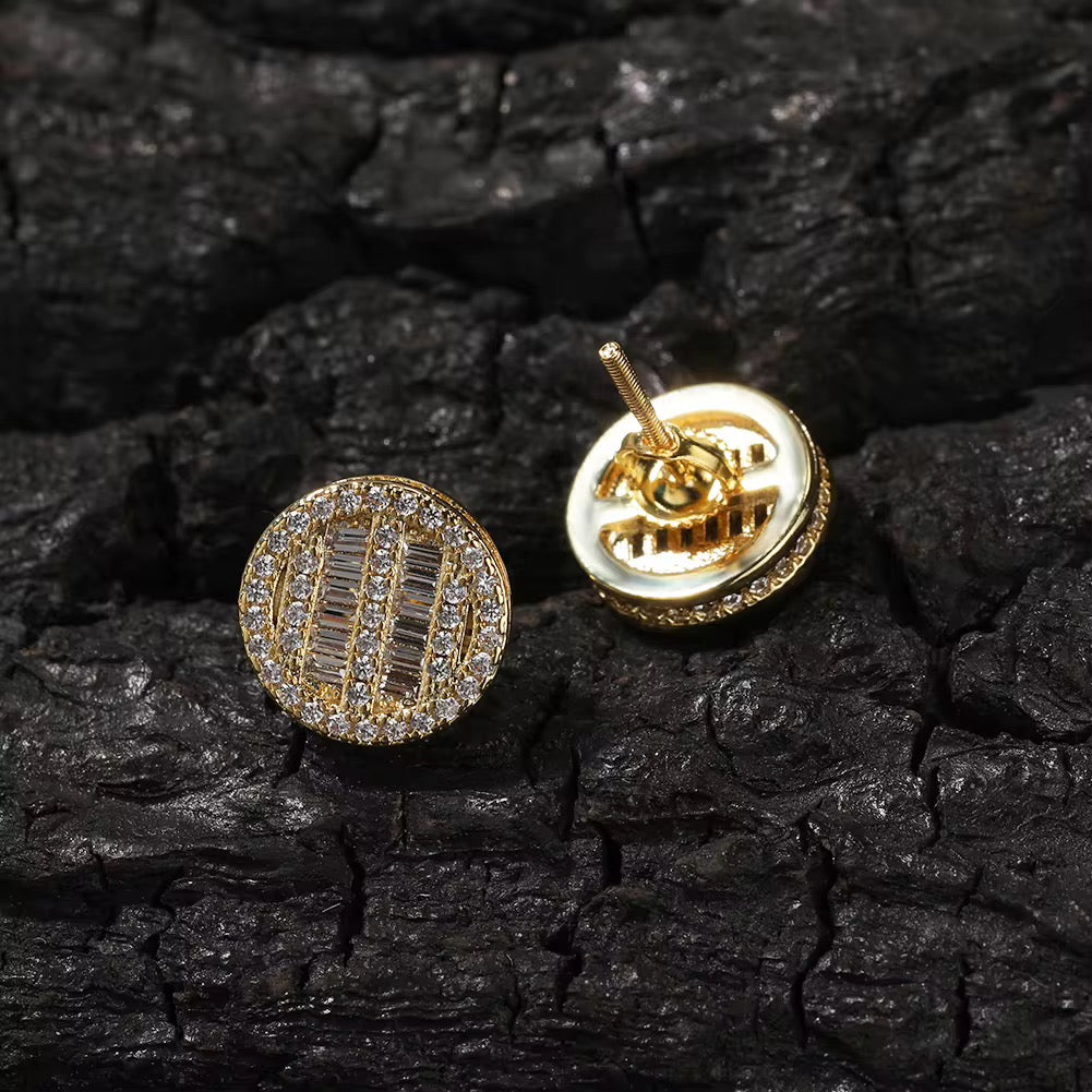 18K HALO GOLD STUDS