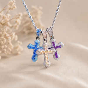 Trinity Gem Cross Necklace