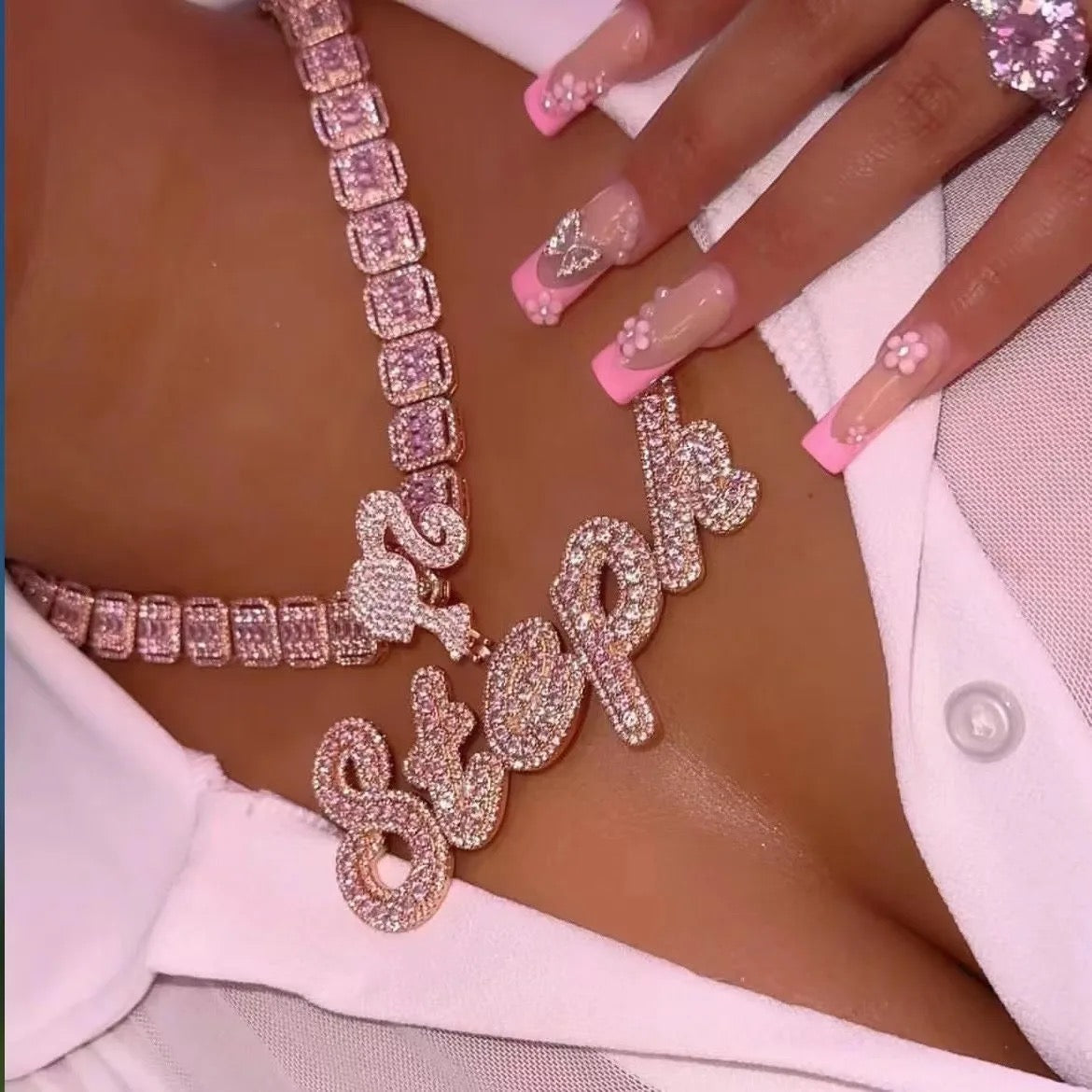 PINK FASHIONISTA CUSTOM NECKLACE