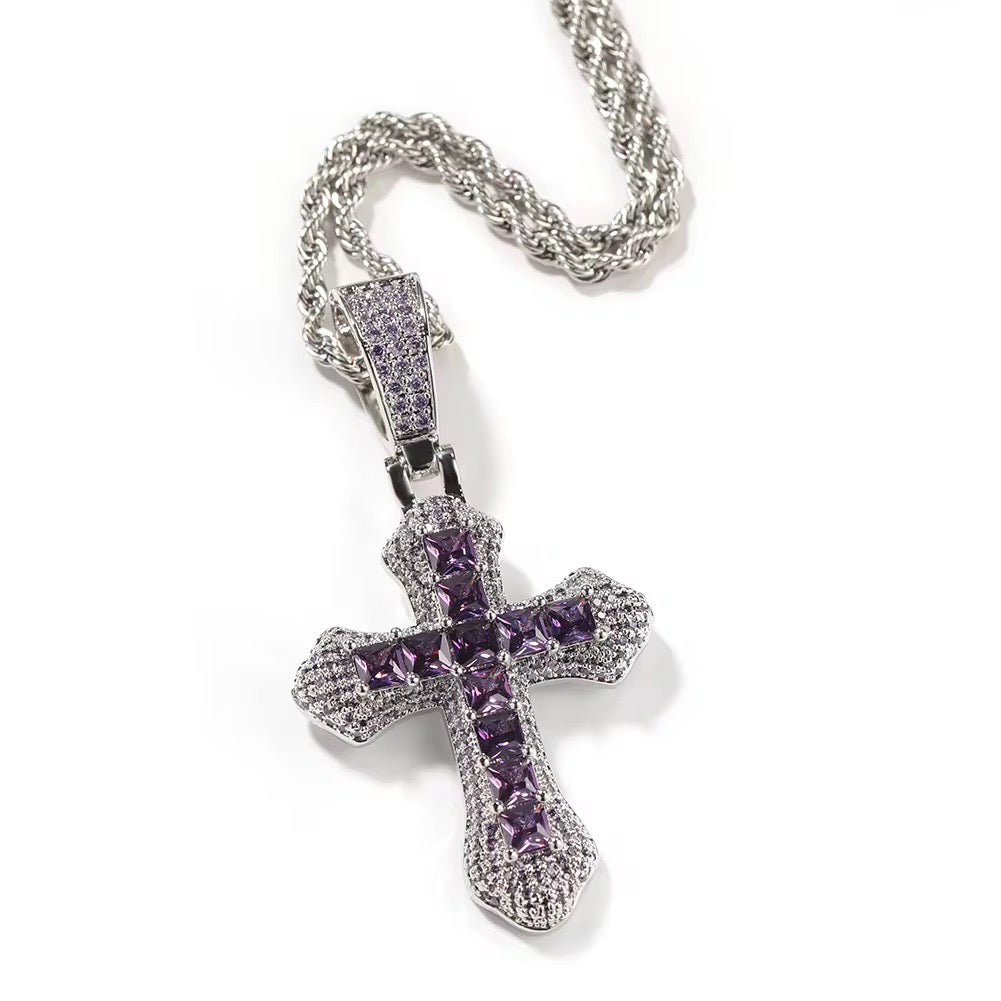 Trinity Gem Cross Necklace