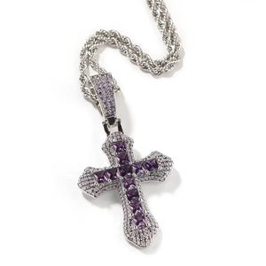 Trinity Gem Cross Necklace