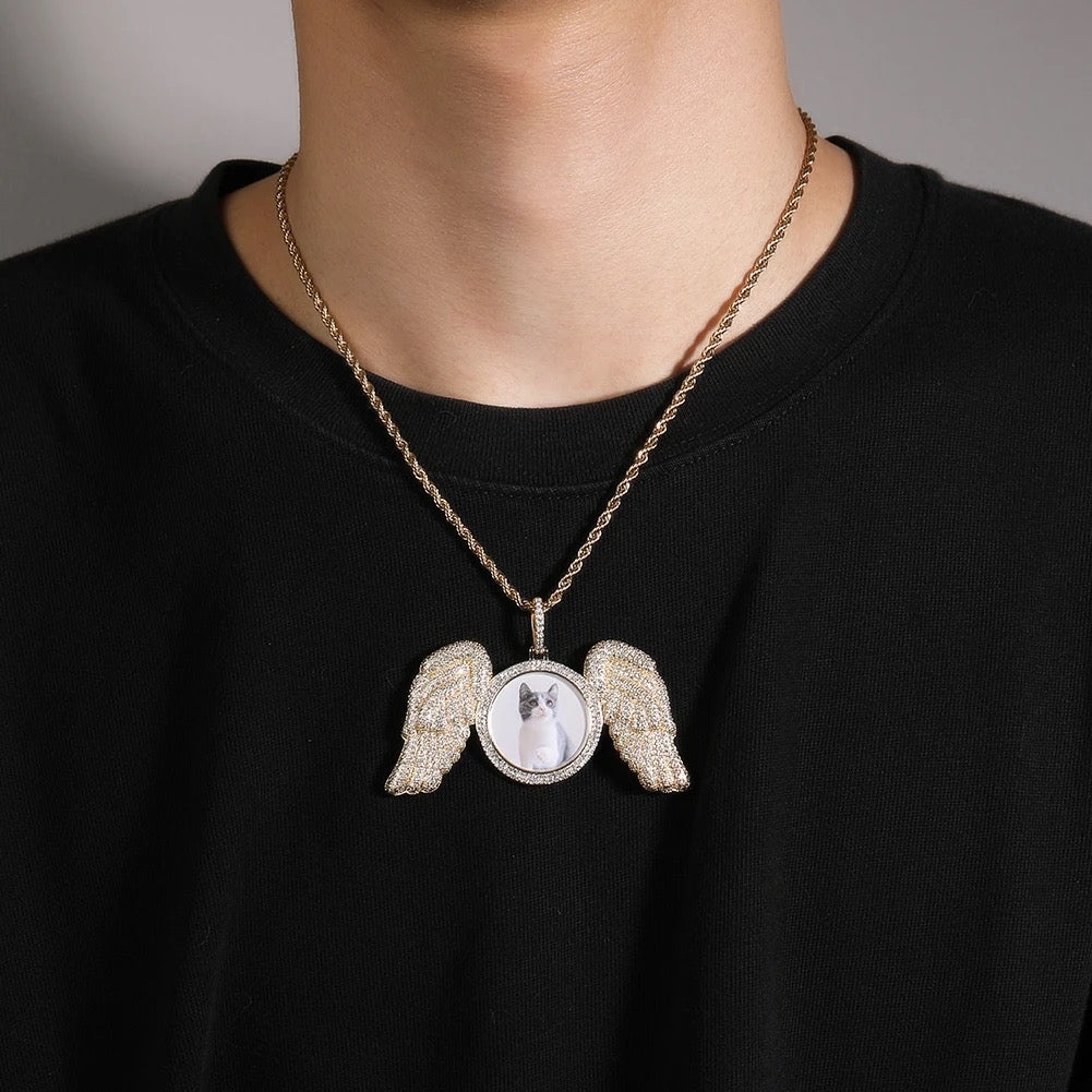 GUARDIAN ANGEL CUSTOM PHOTO NECKLACE