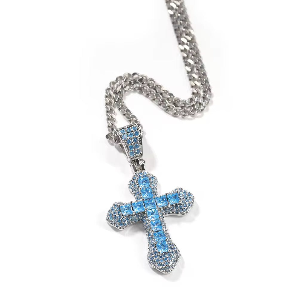 Trinity Gem Cross Necklace