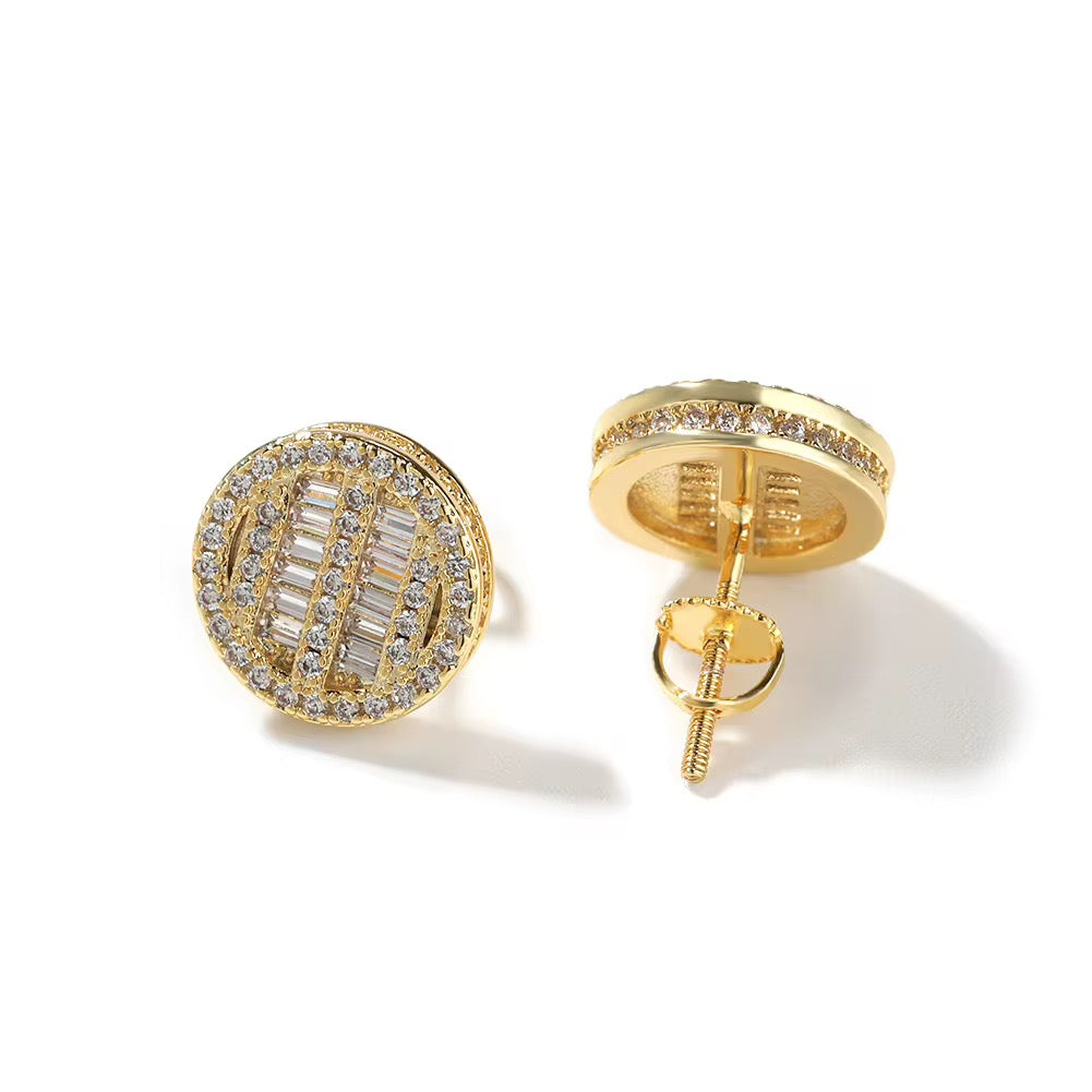 18K HALO GOLD STUDS