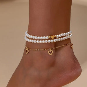 TIMELESS PEARL ANKLET SET