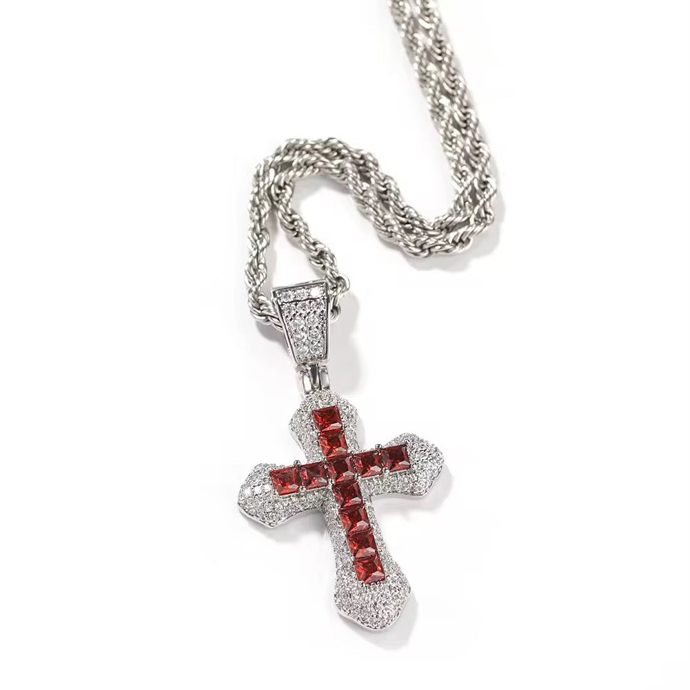 Trinity Gem Cross Necklace