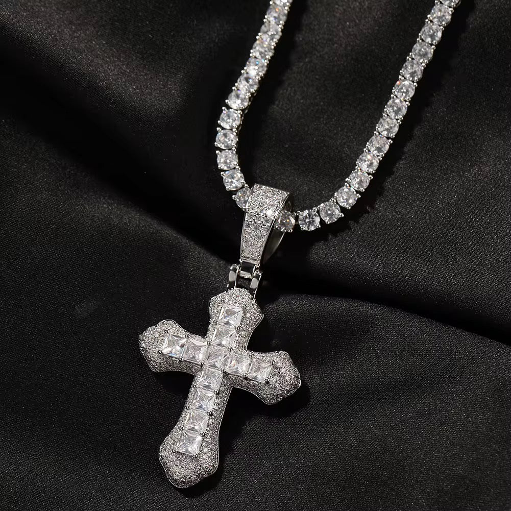 Trinity Gem Cross Necklace