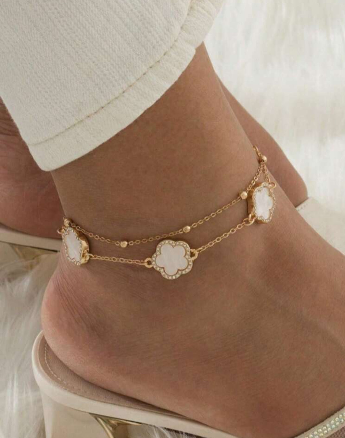 CLOVER LAYERED ANKLET