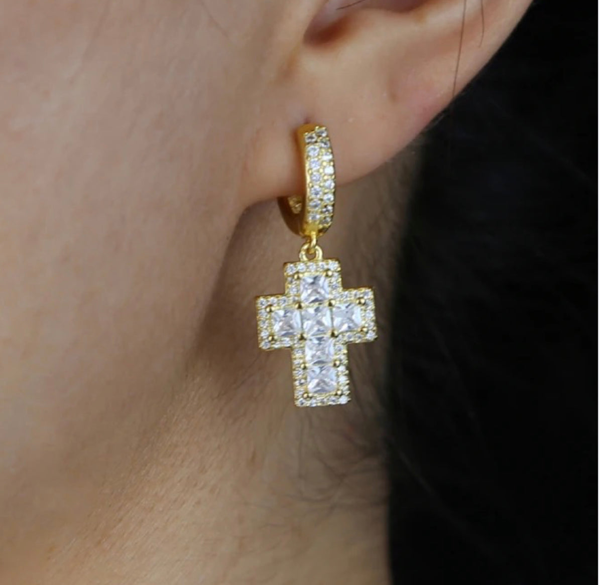 GRACE CROSS EARRINGS