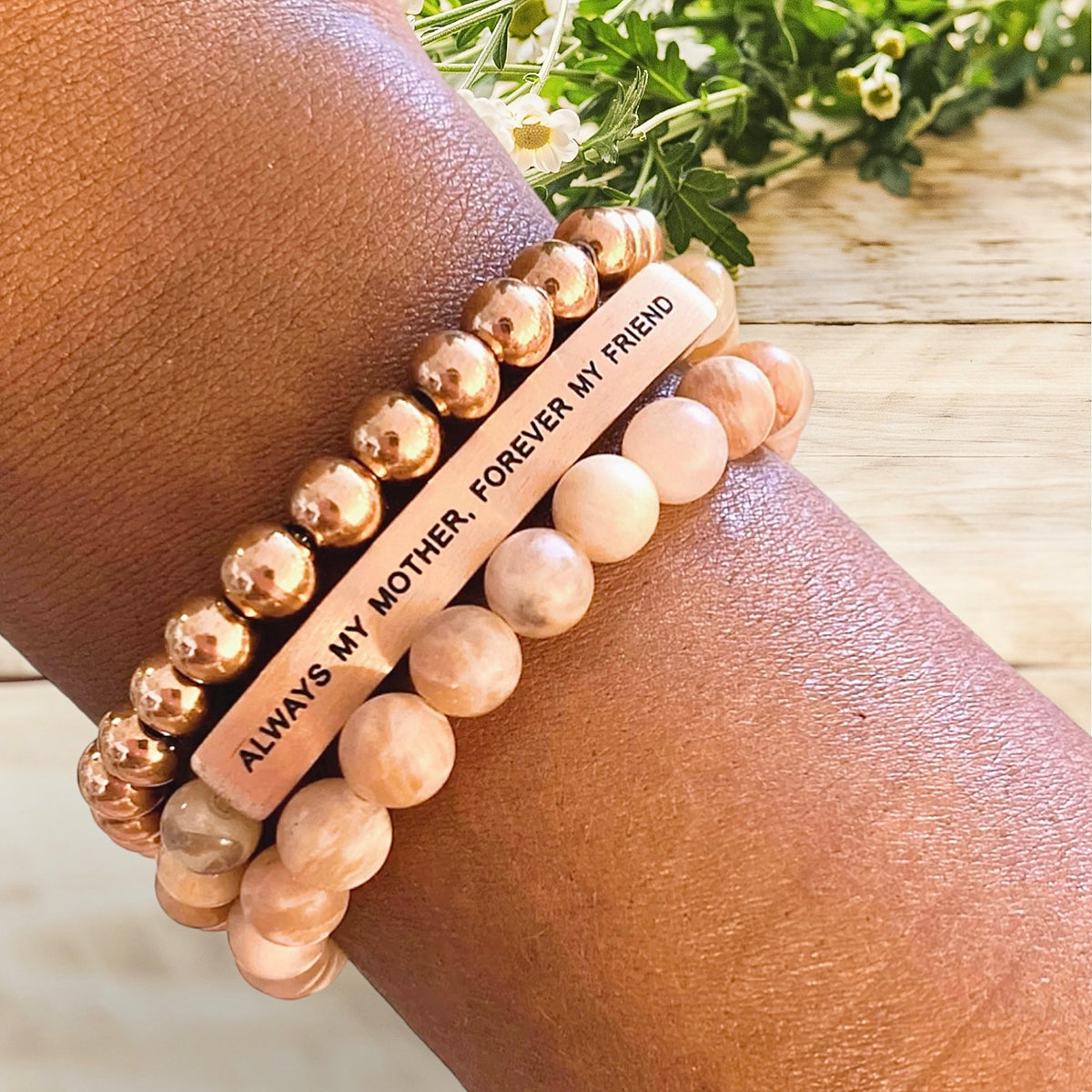 ALWAYS MY MOTHER FOREVER MY FRIEND BRACELET STACK