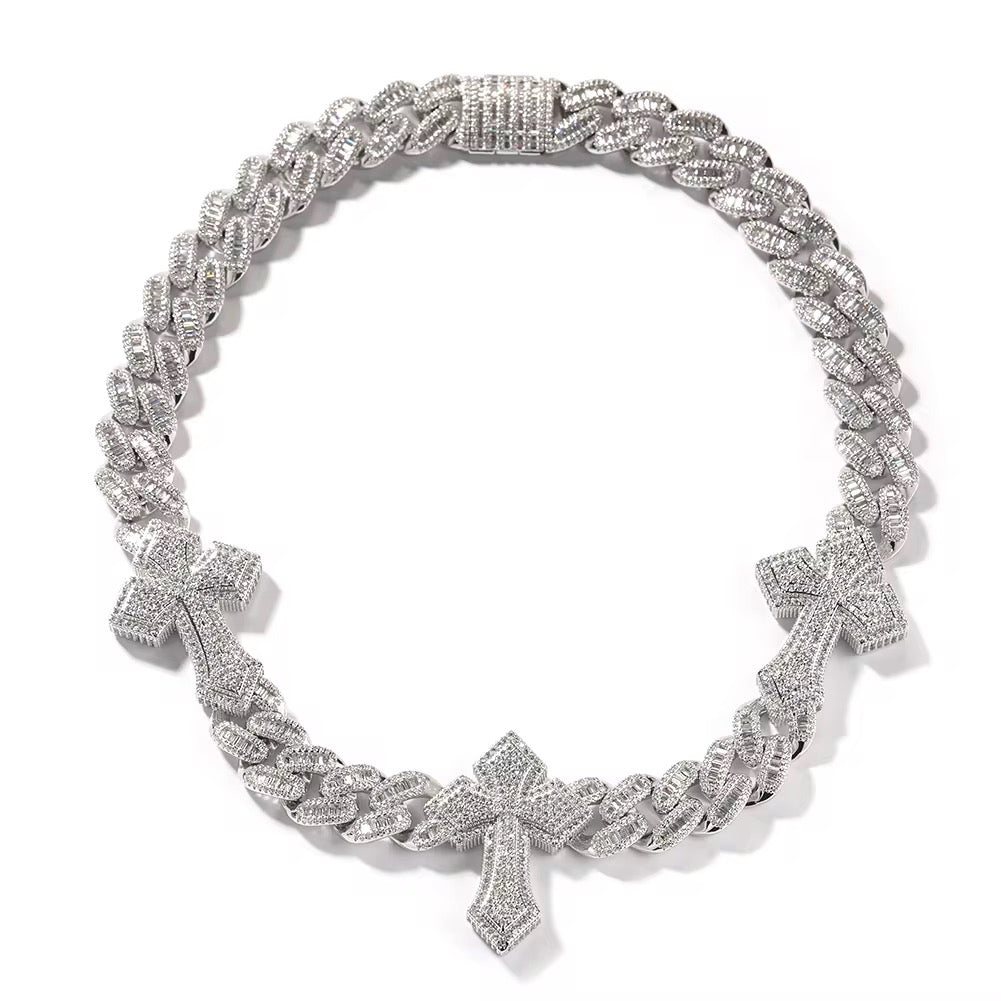 Divine Drip Cross Cuban Necklace
