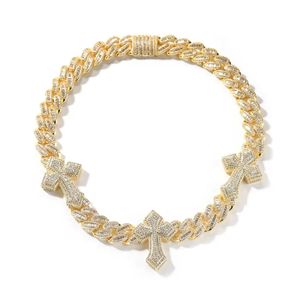 Divine Drip Cross Cuban Necklace