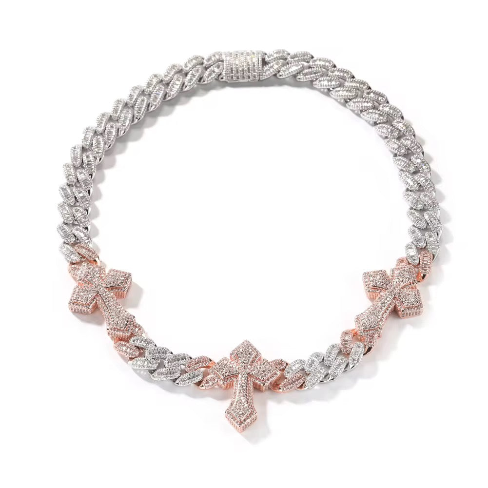Divine Drip Cross Cuban Necklace