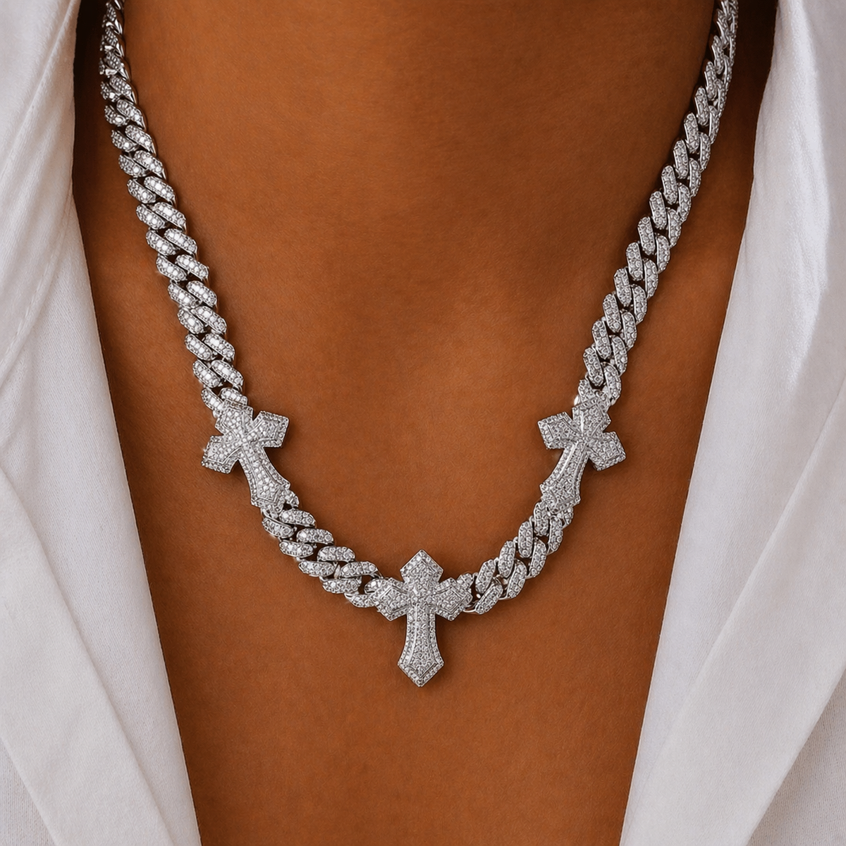 Divine Drip Cross Cuban Necklace