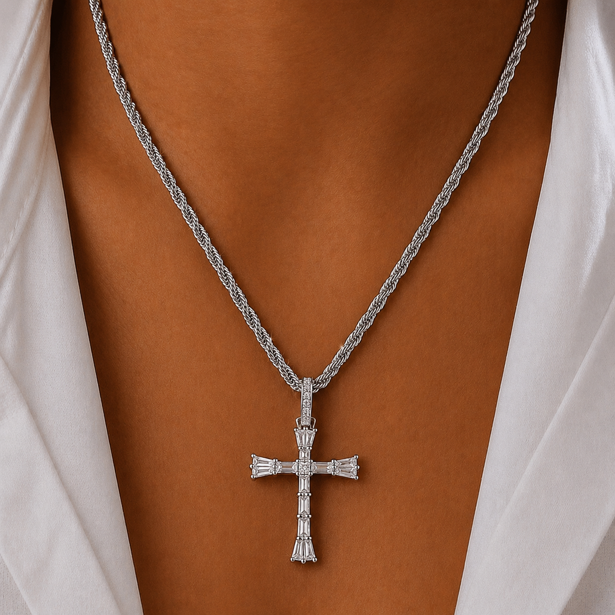DIVINE CROSS CHARM NECKLACE