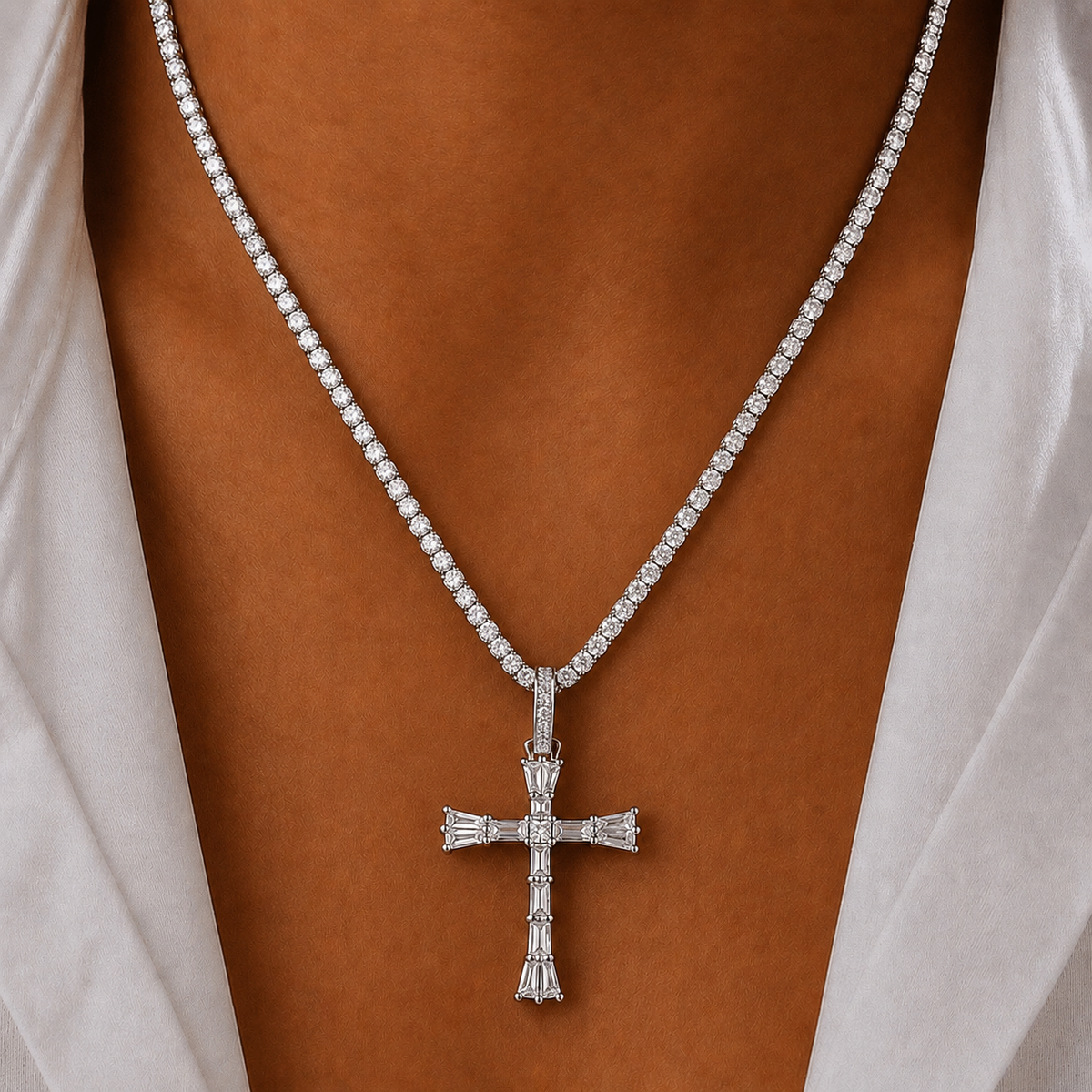 DIVINE CROSS CHARM NECKLACE