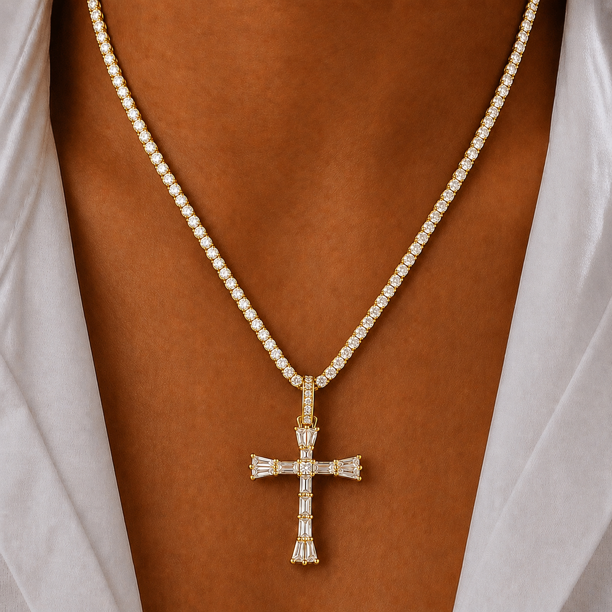 DIVINE CROSS CHARM NECKLACE