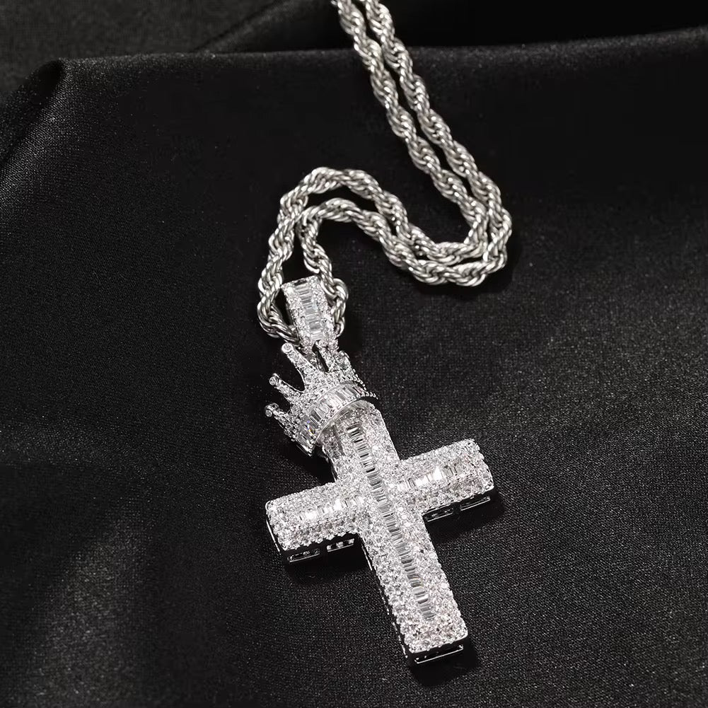 Crowned Victory Cross Necklace