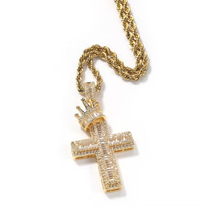 Crowned Victory Cross Necklace