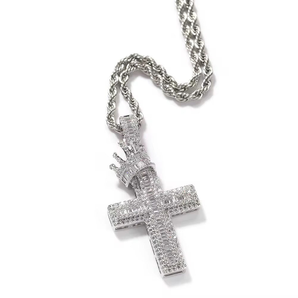 Crowned Victory Cross Necklace