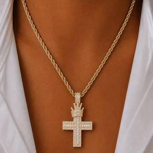 Crowned Victory Cross Necklace