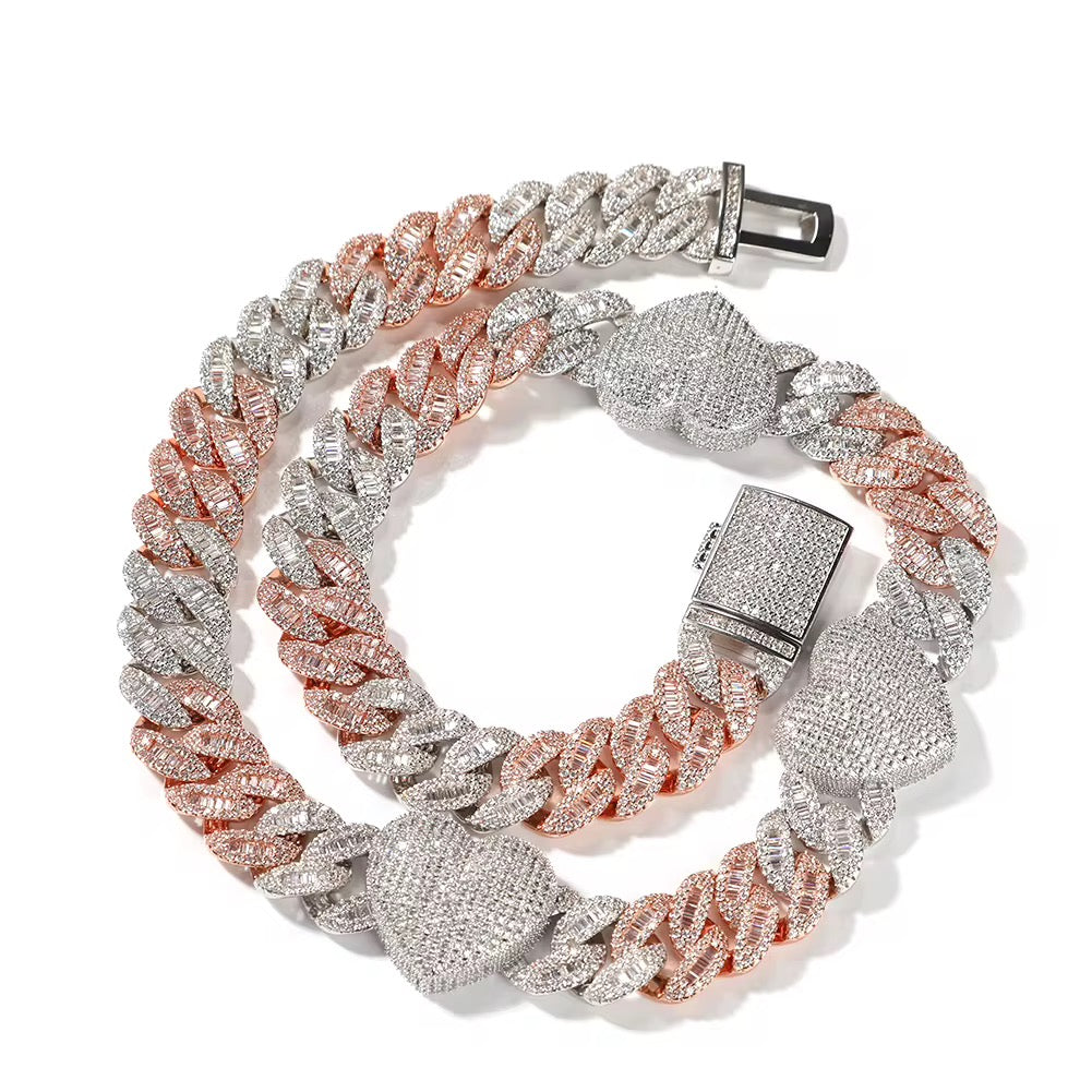 Iced Heart Link Necklace