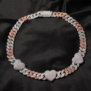 Iced Heart Link Necklace